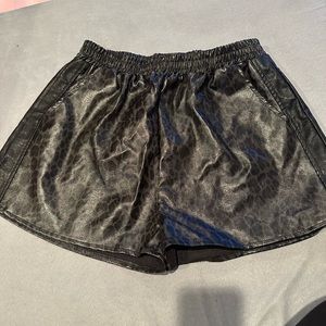 Cheetah print pleather shorts